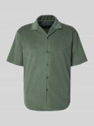 MCNEAL Slim Fit Freizeithemd aus Frottee in Dunkelgruen, Größe L
