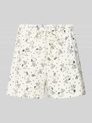 Jake*s Casual Pyjama-Hose im Allover-Look in Offwhite, Größe L