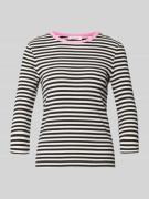 Christian Berg Woman T-Shirt mit Streifenmuster und 3/4-Arm in Dunkelb...