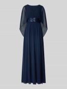 Swing Abendkleid mit Taillenband und Pailletten in Dunkelblau, Größe 4...