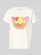 LOLLYS LAUNDRY T-Shirt mit Motiv-Print Modell 'Roma' in Weiss, Größe L