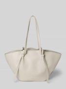 Seidenfelt Shopper mit Knotendetail in Hellgrau, Größe 1