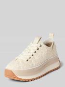 Tamaris Low Top Sneaker mit Ajour-Strick Optik in Offwhite, Größe 39