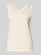 FREE/QUENT Trägertop aus Satin mit Spitzenbesatz Modell 'Bicco' in Bei...