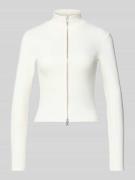 Gina Tricot Slim Fit Jacke mit Stehkragen in Weiss, Größe L