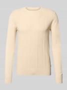Blend Slim Fit Pullover in Strick-Optik Modell 'Baron' in Sand, Größe ...