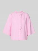 ICHI Regular Fit Bluse mit Rüschen Modell 'RUBY' in Pink, Größe 38