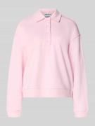Jake*s Casual Relaxed Fit Sweatshirt mit Polokragen in Pink, Größe L