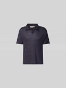 Officine Générale Regular Fit Poloshirt aus reinen Leinen in Marine, G...