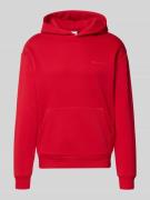 REVIEW Regular Fit Hoodie mit Logo-Print in Rot, Größe L