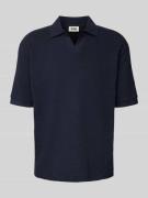 Drykorn Poloshirt mit V-Ausschnitt in Dunkelblau, Größe XL