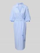 Rich & Royal Midikleid mit Bindegürtel in Blau, Größe 38