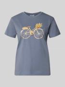 Jake*s Casual T-Shirt mit Motiv-Print und Rundhalsausschnitt in Jeansb...