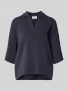 Jake*s Casual T-Shirt aus Modal-Mix mit Umlegekragen und V-Ausschnitt ...