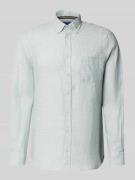 Christian Berg Men Slim Fit Leinenhemd mit Brusttasche in Schilf, Größ...