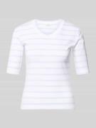 Christian Berg Woman T-Shirt mit Streifenmuster und V-Ausschnitt in He...
