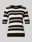 More & More Strickshirt mit Rundhalsausschnitt und Label-Detail in Bla...