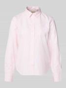 Gant Regular Fit Bluse mit Streifenmuster und Label-Stitching in Hellr...