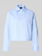 s.Oliver BLACK LABEL Boxy Fit Hemdbluse aus Baumwoll-Mix in Hellblau, ...