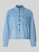 Oui Relaxed Fit Jeansbluse mit Brusttasche in Blau, Größe 38
