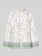 Christian Berg Woman Florale Leinen Langarmbluse mit Lavendelprint in ...