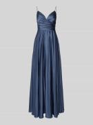 Unique Abendkleid aus Satin mit V-Ausschnitt und Spaghettiträgern in R...