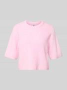 Pieces Boxy Fit T-Shirt aus Rippstrick mit Woll-Anteil Modell 'SILLY' ...