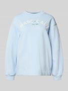 Marc Cain Relaxed Fit Sweatshirt mit Logo-Detail in Hellblau, Größe 34