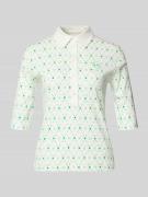 Marc Cain Slim Fit Poloshirt mit Logo-Applikation in Offwhite, Größe 3...