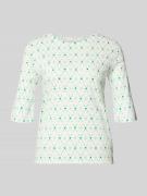 Marc Cain Regular Fit Longsleeve mit Allover-Motiv-Print in Offwhite, ...