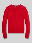 Polo Ralph Lauren Strickpullover mit Zopfmuster Modell 'JULIANNA' in R...