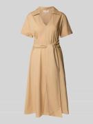 Liu Jo White Kleid mit V-Ausschnitt in Beige, Größe 38