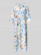 ZABAIONE Midikleid aus Viskose im Stufen-Look in Bleu, Größe L