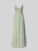 LACE & BEADS Abendkleid mit Paillettenbesatz in Lind, Größe L