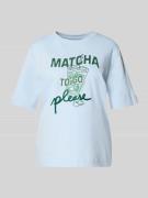 Marc Cain Slim Fit T-Shirt mit Motiv-Print in Hellblau, Größe 34