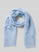 Marc Cain Schal aus Modal-Baumwoll-Mix mit Fransen in Hellblau, Größe ...