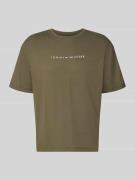 Tommy Hilfiger Regular Fit T-Shirt aus reiner Baumwolle in Khaki, Größ...