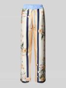 Liu Jo White Wide Fit Stoffhose aus Satin in Sand, Größe 34