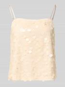Jake*s Collection Trägertop mit Pailletten in Ecru, Größe 32