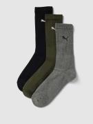 PUMA Sportsocken im 3er-Pack in Oliv, Größe 43-46