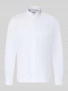 Jake*s Regular Fit Freizeithemd aus Leinen-Mix in Weiss, Größe L