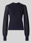 Zero Regular Fit Bluse aus Viskose-Mix mit Stehkragen in Marine, Größe...