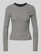 Tommy Jeans Slim Fit Langarmshirt aus Baumwoll-Mix in Black, Größe L