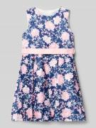 DANAMADE Kleid mit Bindegürtel in Marine, Größe 104