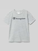CHAMPION T-Shirt aus reiner Baumwolle in Mittelgrau Melange, Größe 128