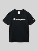 CHAMPION T-Shirt aus reiner Baumwolle in Black, Größe 128