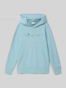CHAMPION Hoodie aus Baumwoll-Mix mit Label-Stickerei in Rauchblau, Grö...