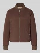 Scotch & Soda Regular Fit Bomberjacke mit Stehkragen in Dunkelbraun, G...