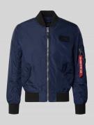 Alpha Industries Regular Fit Bomberjacke mit Logo-Patch in Dunkelblau,...