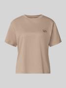 Jake*s Casual Regular Fit T-Shirt mit Motiv-Stitching in Taupe, Größe ...
